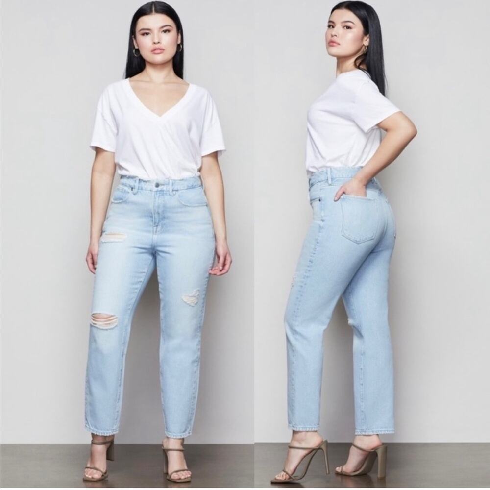 Good American Good Vintage Distressed Jeans Light Wash